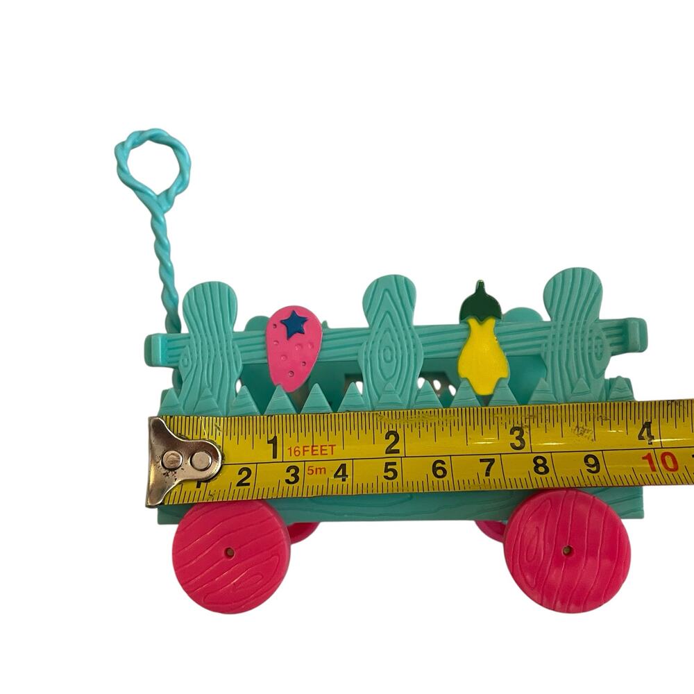Vintage Kid Kore Wagon Toy 1995 Easter Candy Holder Decoration Turquoise & Pink